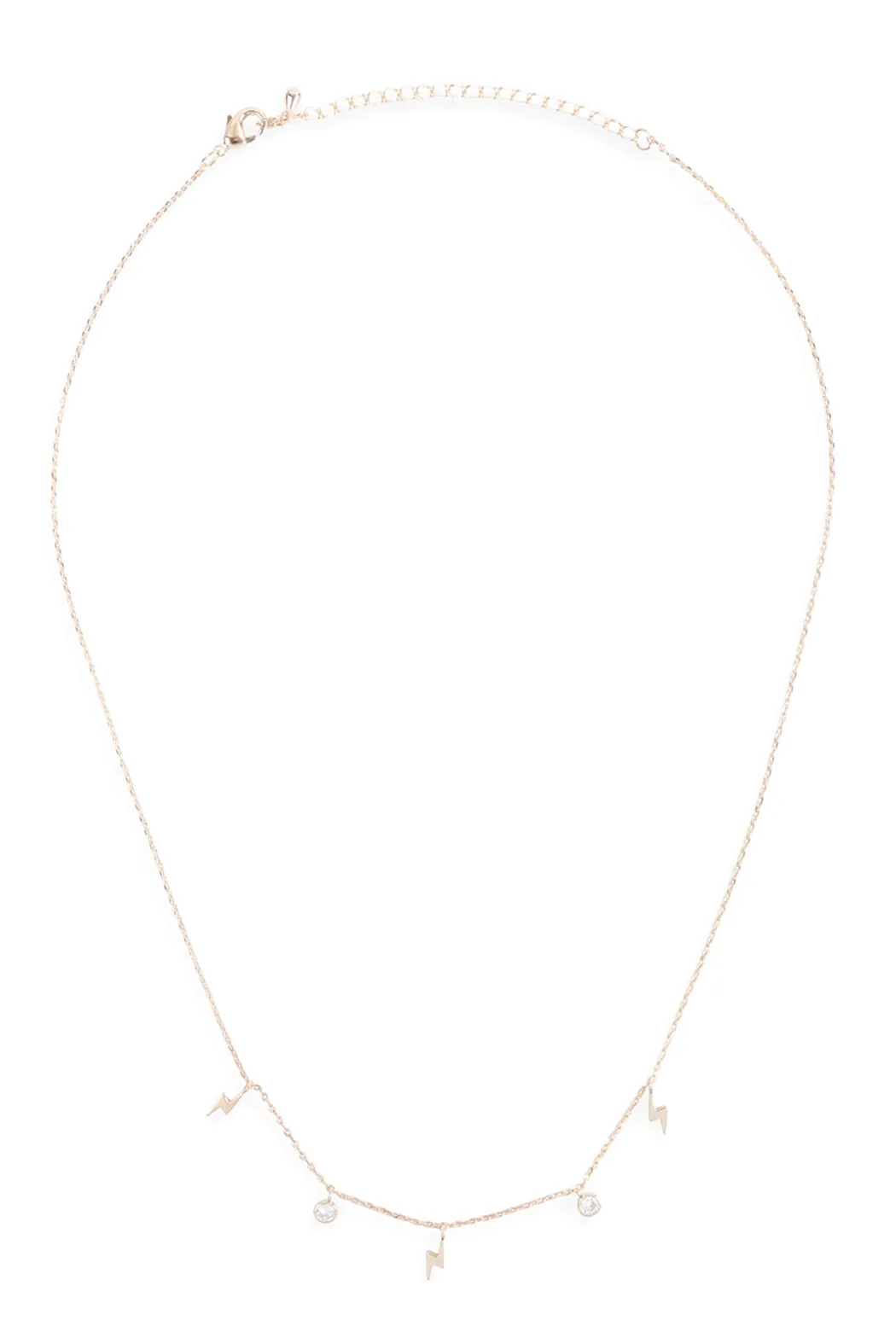 LNB201 - LIGHTNING ZIRCONIA DAINTY CHAIN NECKLACE
