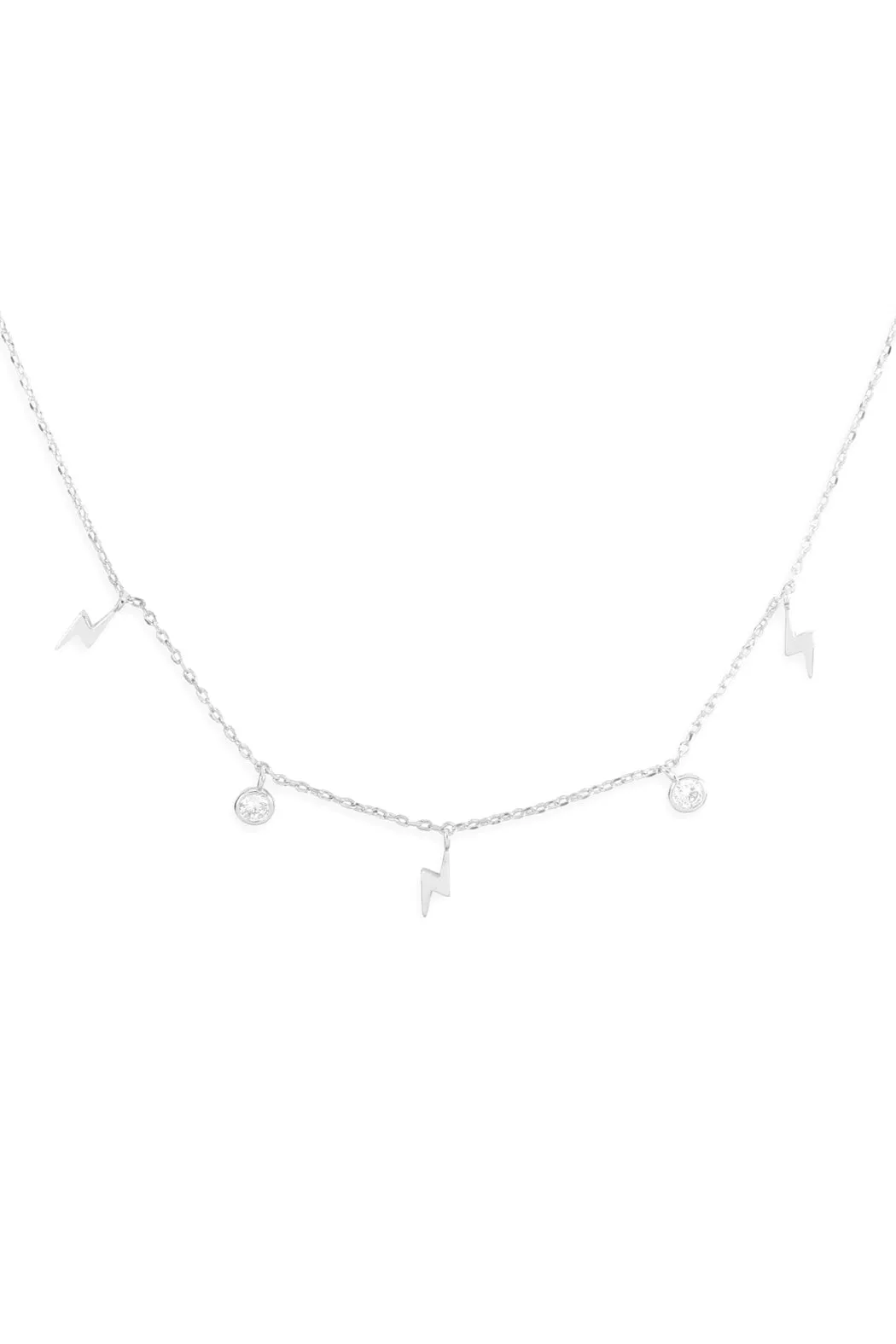 LNB201 - LIGHTNING ZIRCONIA DAINTY CHAIN NECKLACE