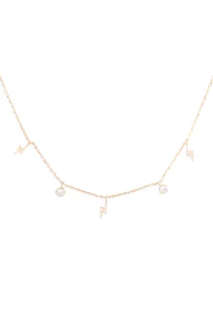 LNB201 - LIGHTNING ZIRCONIA DAINTY CHAIN NECKLACE