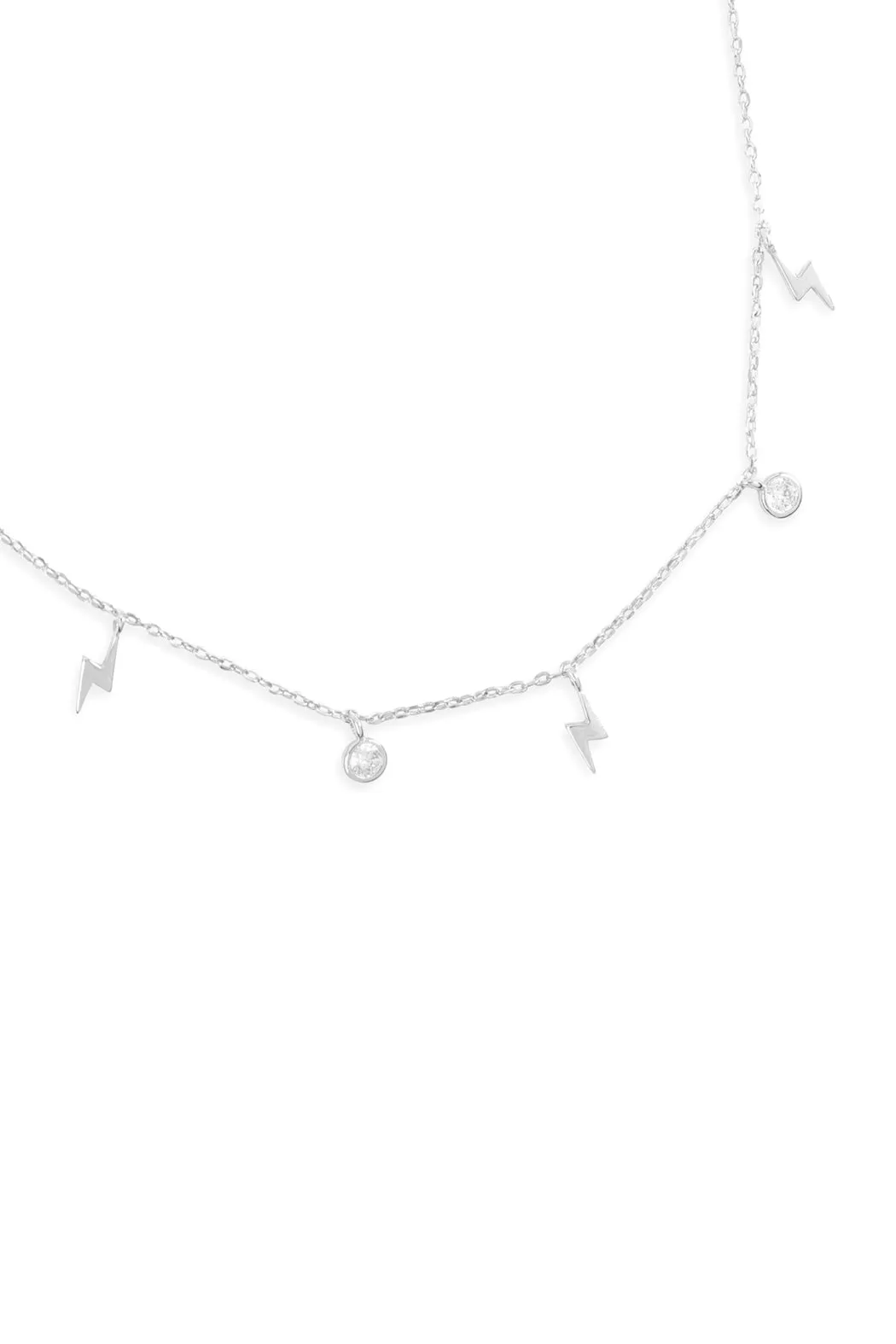 LNB201 - LIGHTNING ZIRCONIA DAINTY CHAIN NECKLACE