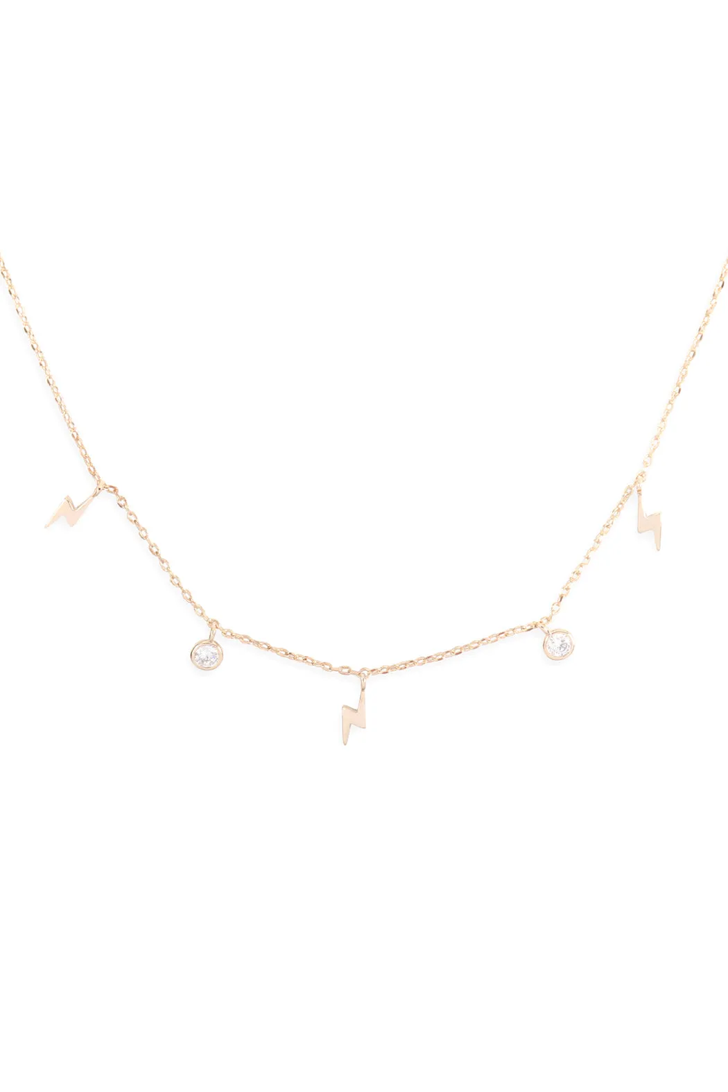 LNB201 - LIGHTNING ZIRCONIA DAINTY CHAIN NECKLACE