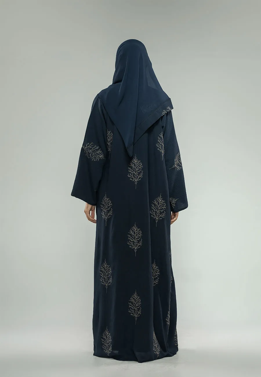 Luxury Midnight Mink Kimono Open Abaya Set (Premium)