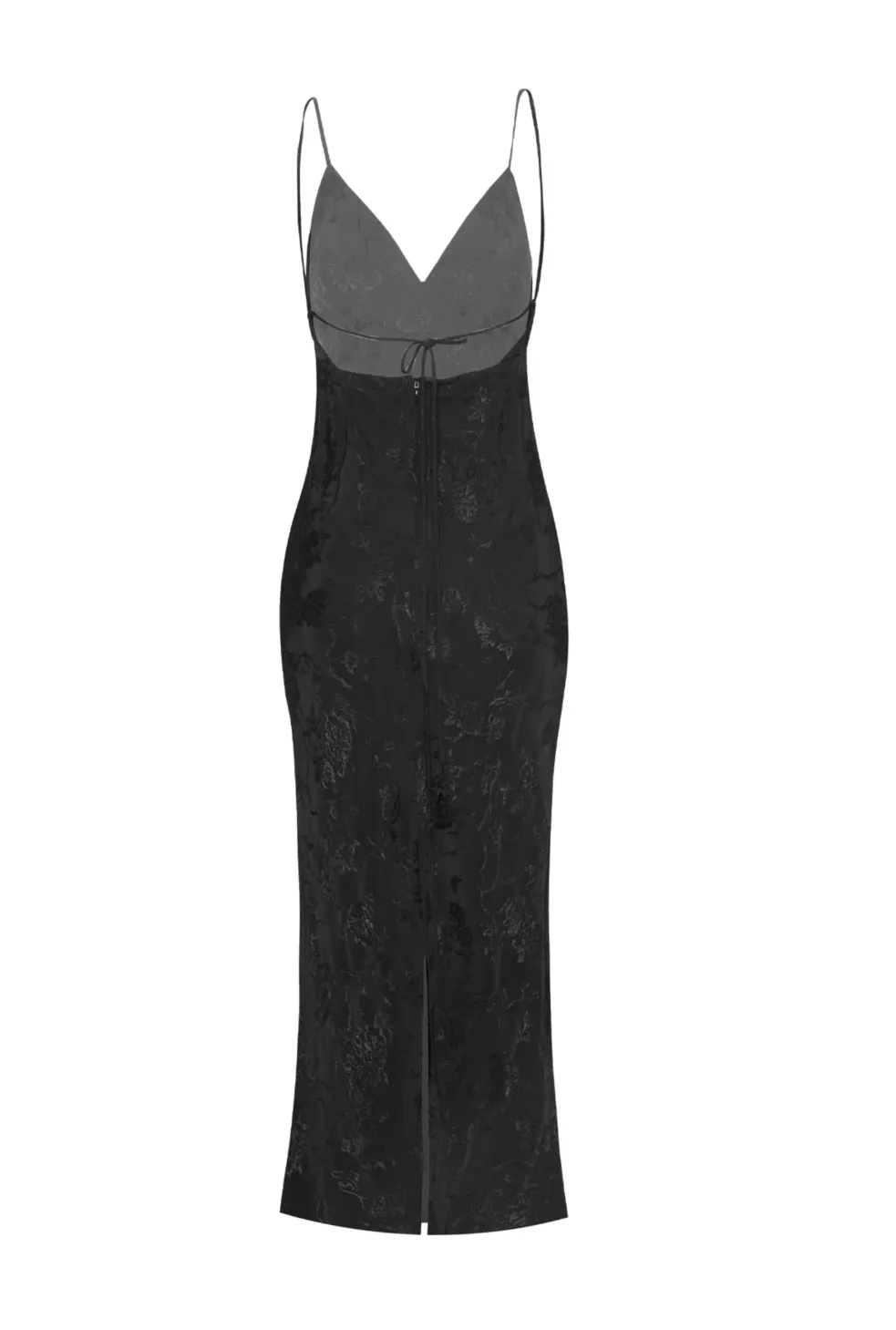Mabel Black Jacquard Slip Dress