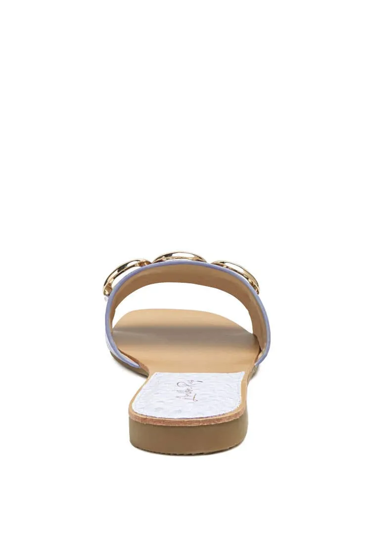 MADELEINE METAL RINGS FLAT SLIDES