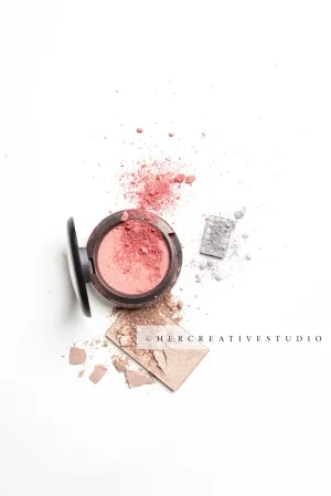 Makeup on White Background, Styled Stock