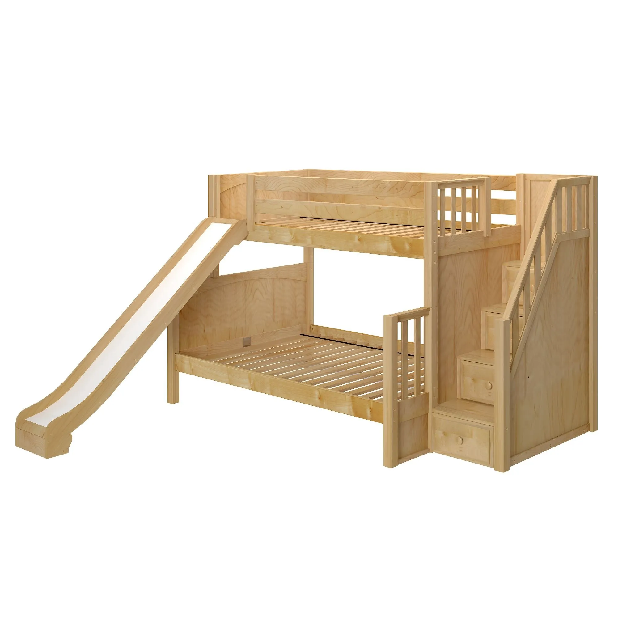 Maxtrix Twin XL over Full XL Medium Bunk Bed with Stairs and Slide