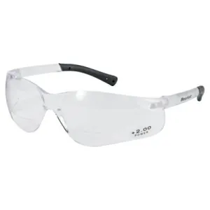 MCR Safety BearKat Magnifier Eyewear,  2.0 Diopter Clear Polycarbonate Lenses, BKH20