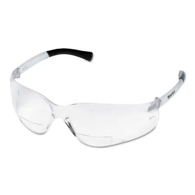 MCR Safety BearKat Magnifier Protective Eyewear, Clear Lens, Duramass Hard Coat, BKH25