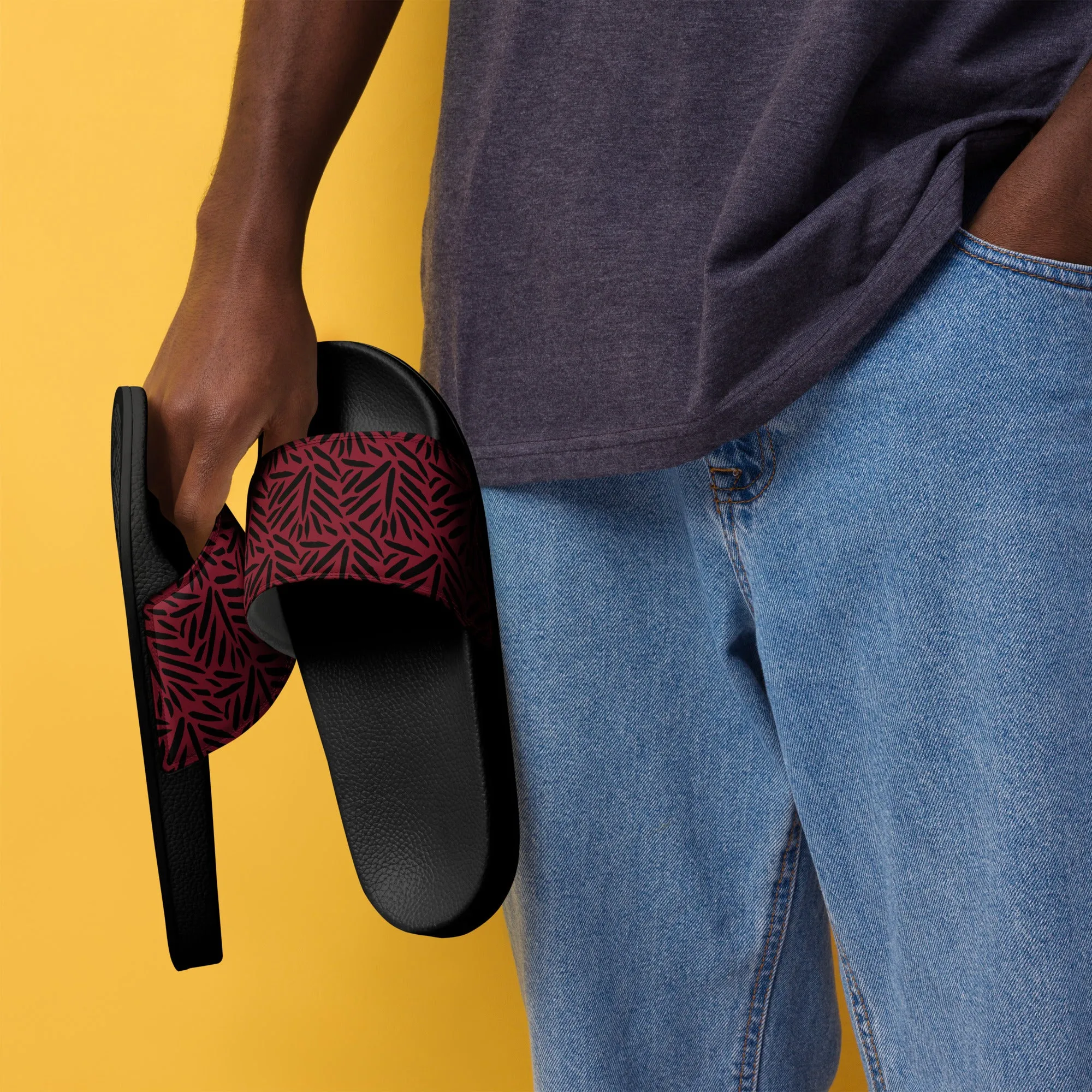 Men’s Brushstroke slides (Burgundy / Black)