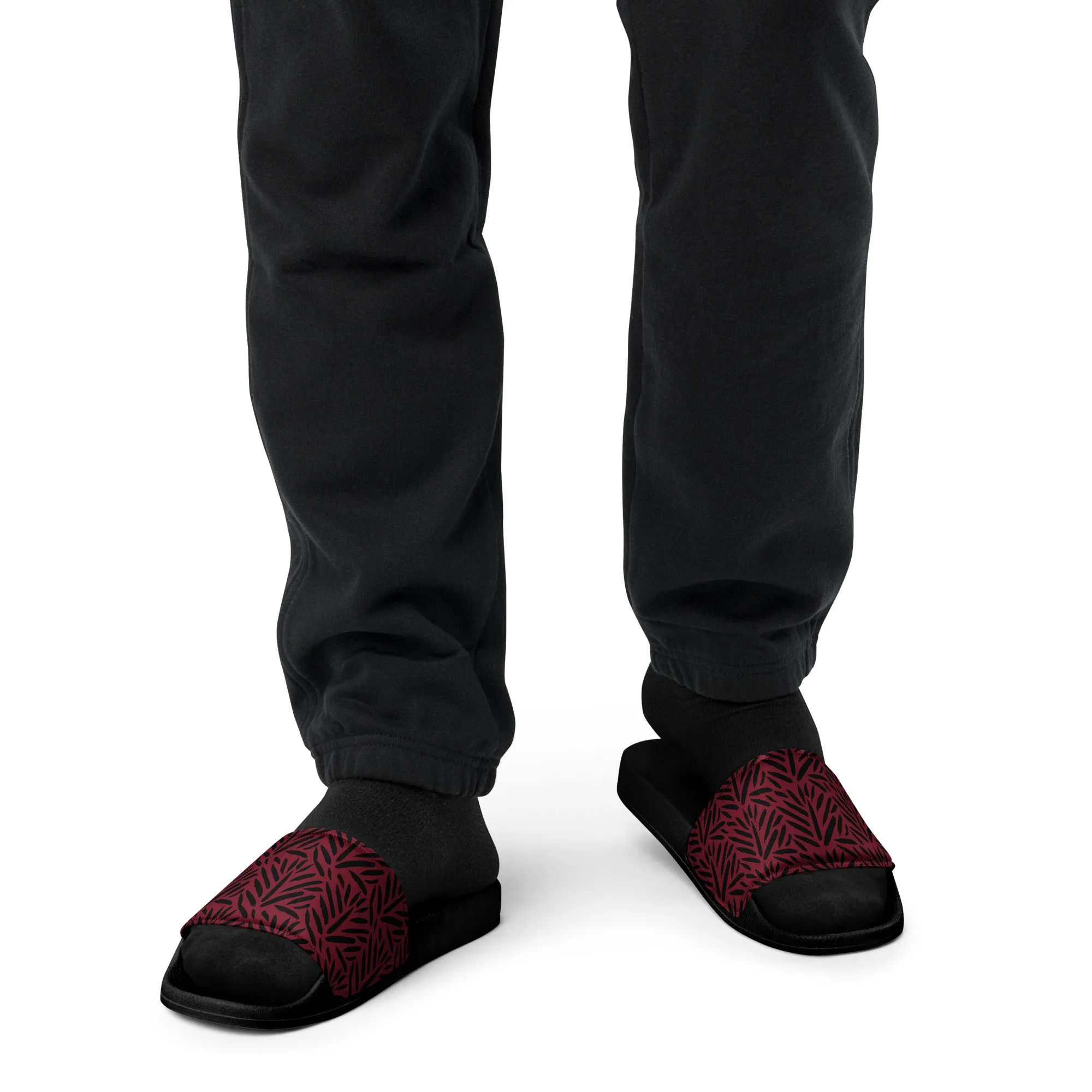 Men’s Brushstroke slides (Burgundy / Black)