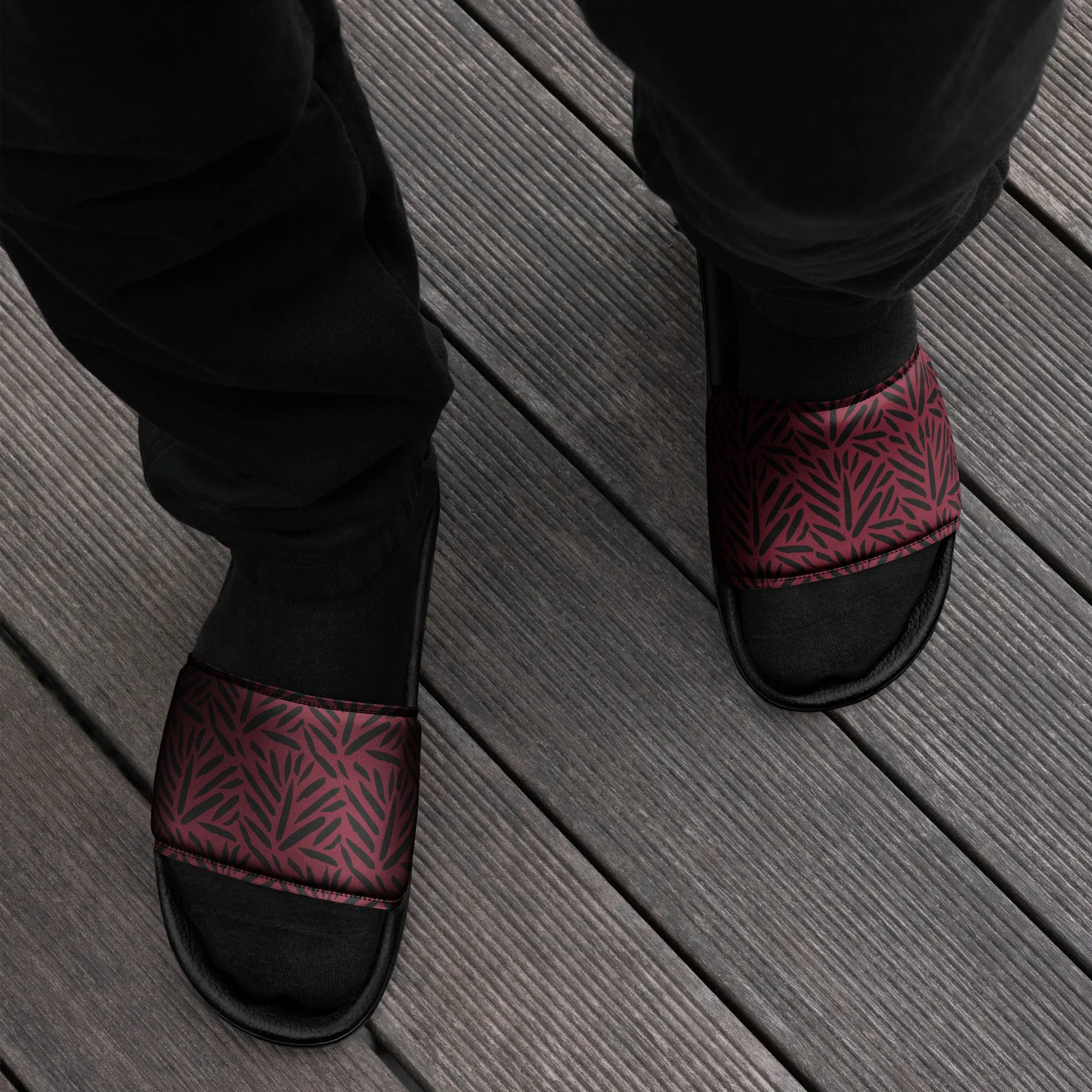Men’s Brushstroke slides (Burgundy / Black)