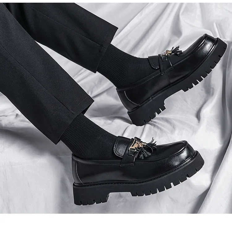Men's Shoes British Style Black Leather Shoes