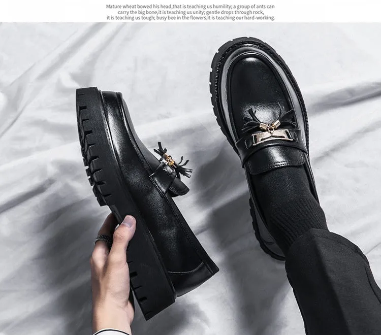 Men's Shoes British Style Black Leather Shoes