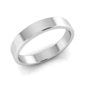 Men's Sterling Silver Size T Plain Flat Wedding Ring