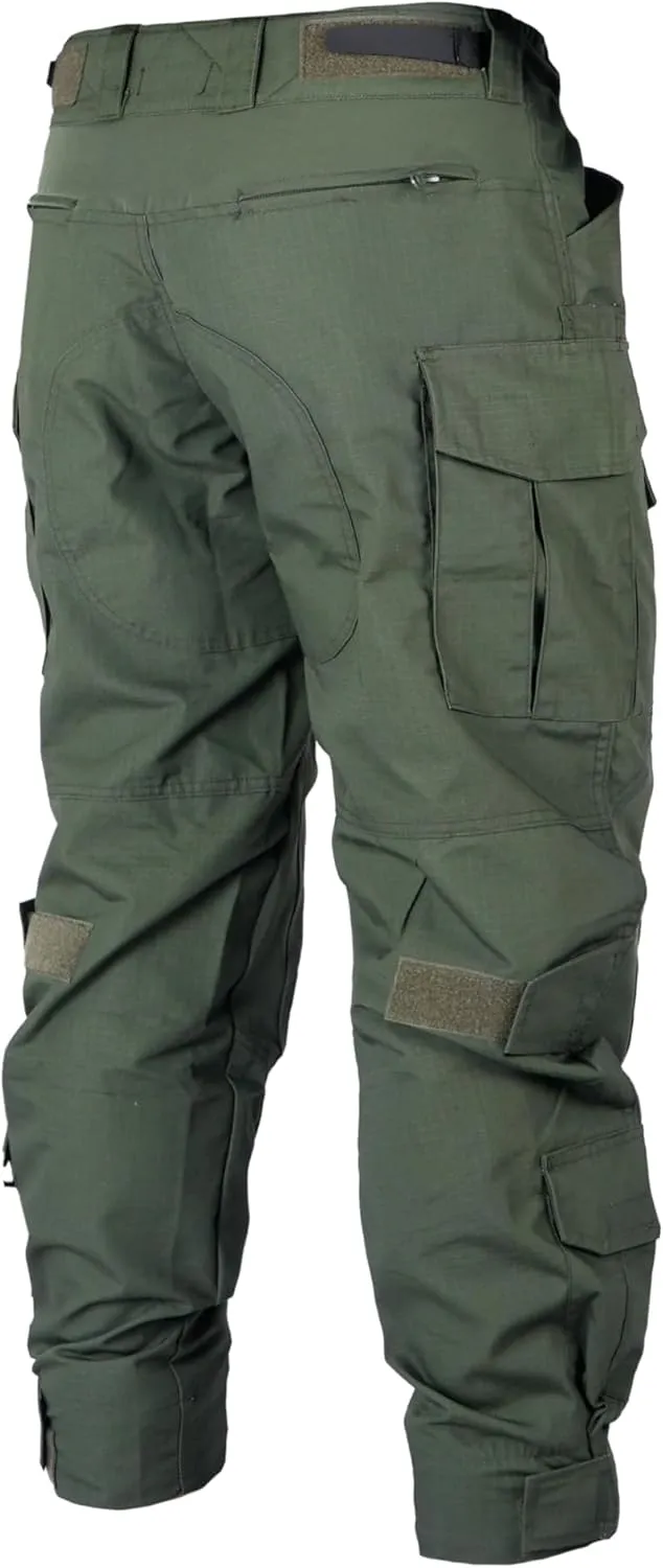 Men’s Tactical Pants with Knee Pads Camo Cargo Pants Waterproof Hiking Pants 10 Pockets No Belt