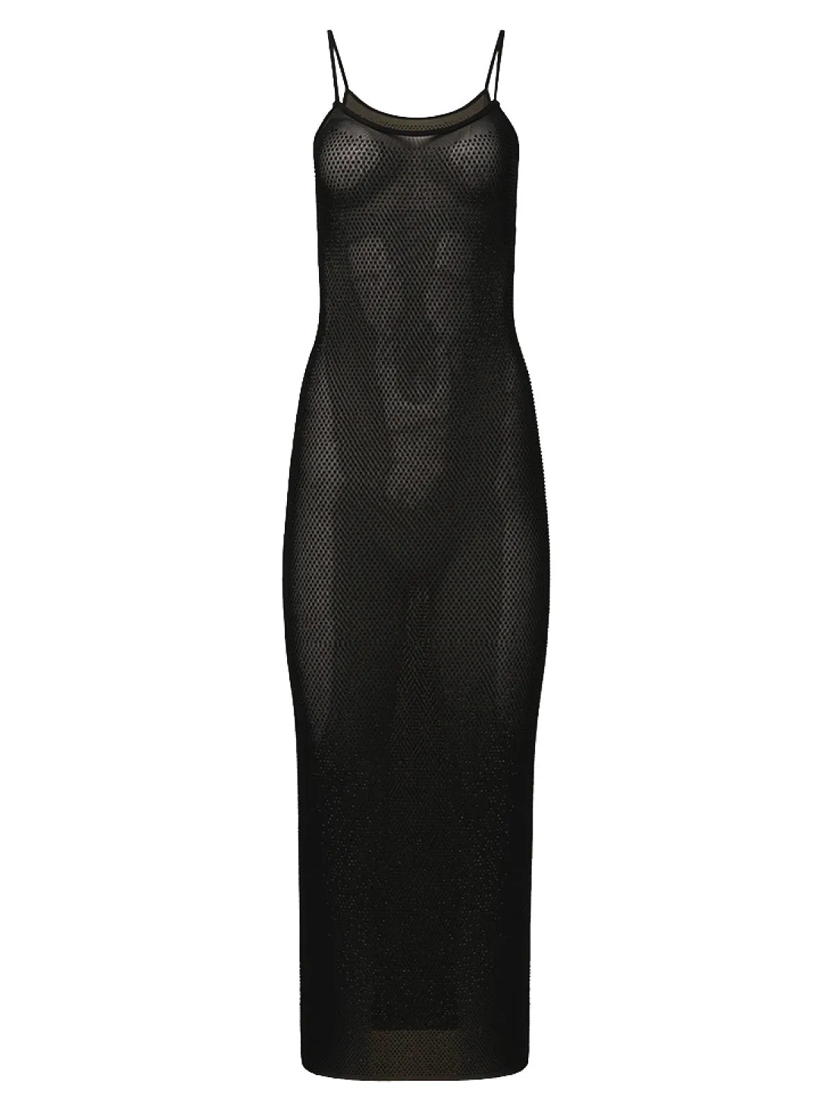 Mesh Scoop Maxi Slip Dress