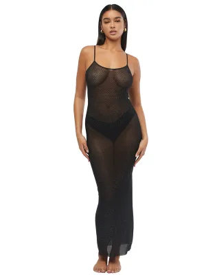 Mesh Scoop Maxi Slip Dress