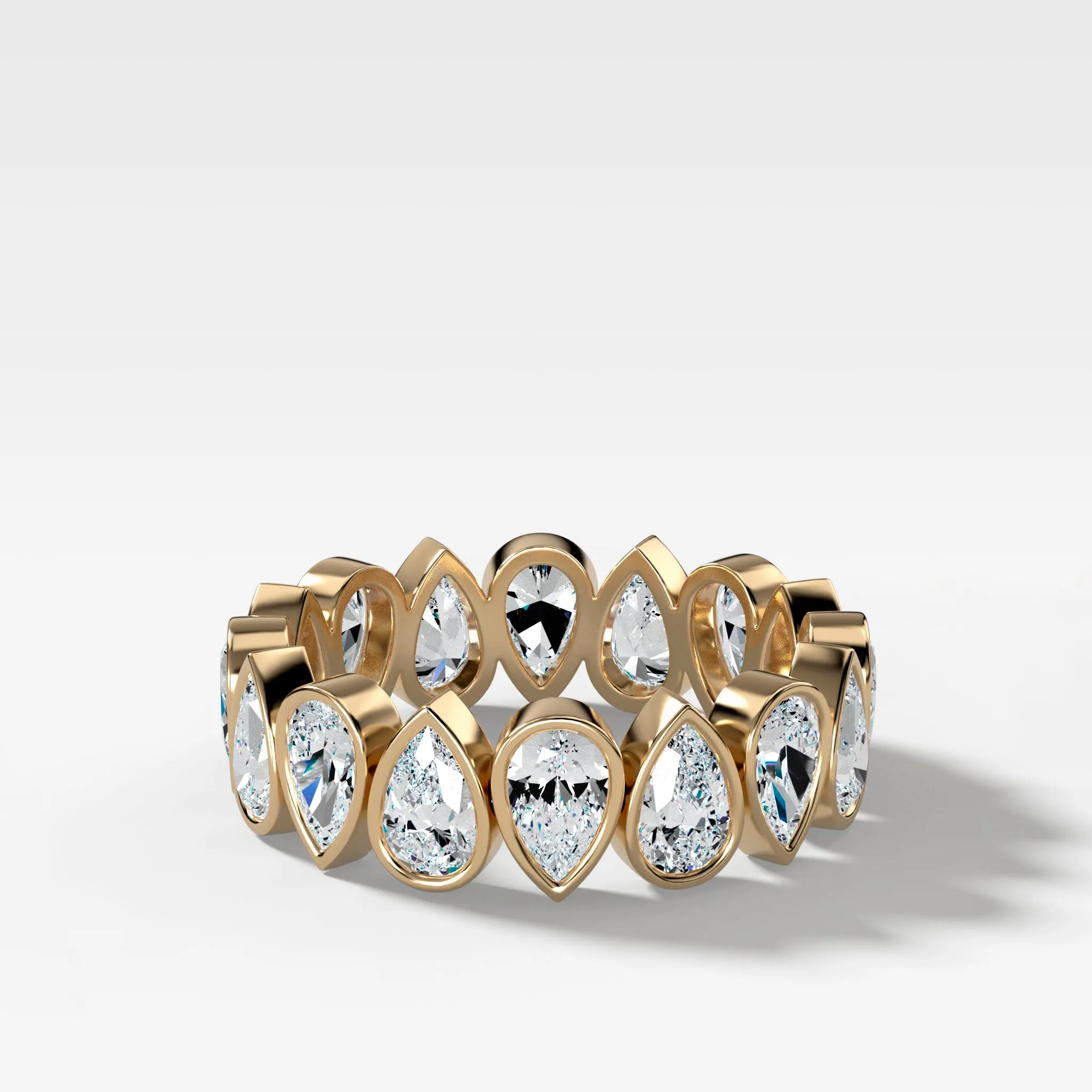 Midi Bezel Set Eternity Band With Alternating Pear Cuts