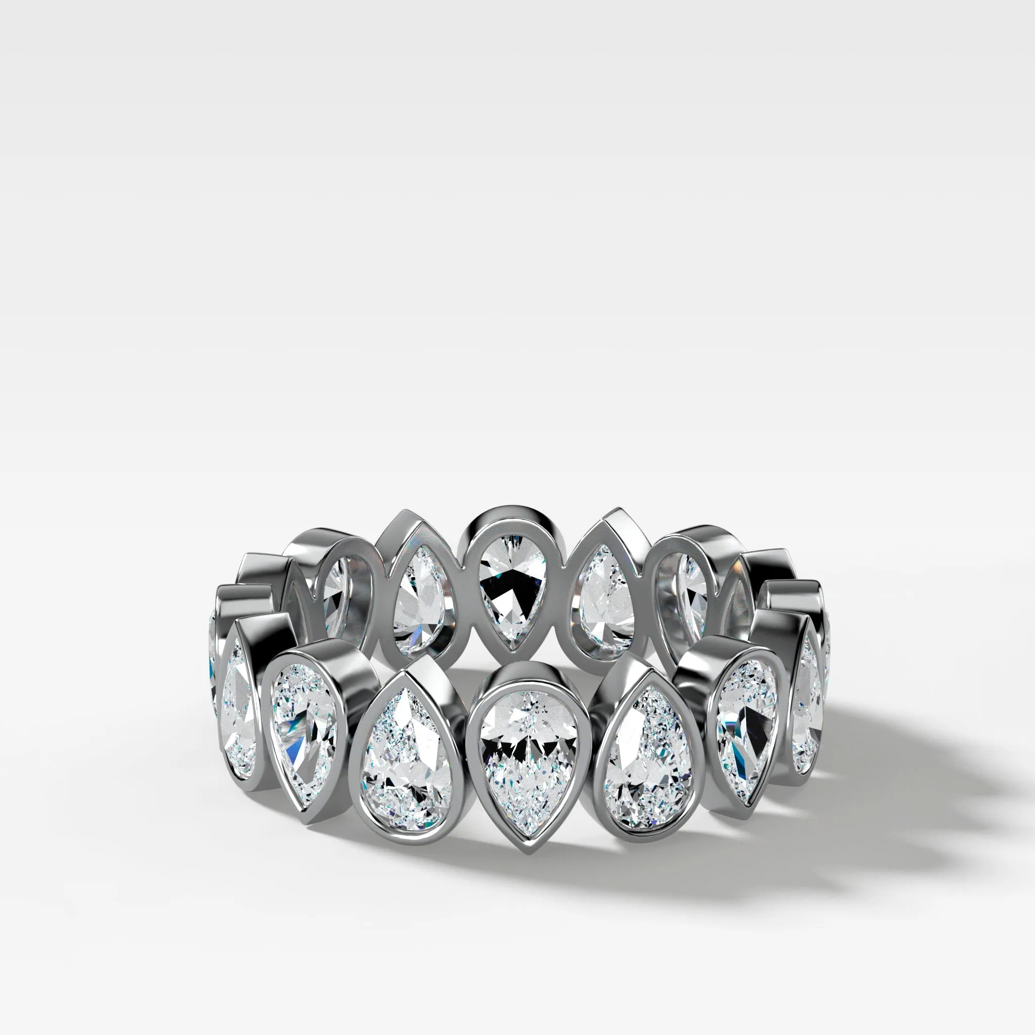 Midi Bezel Set Eternity Band With Alternating Pear Cuts