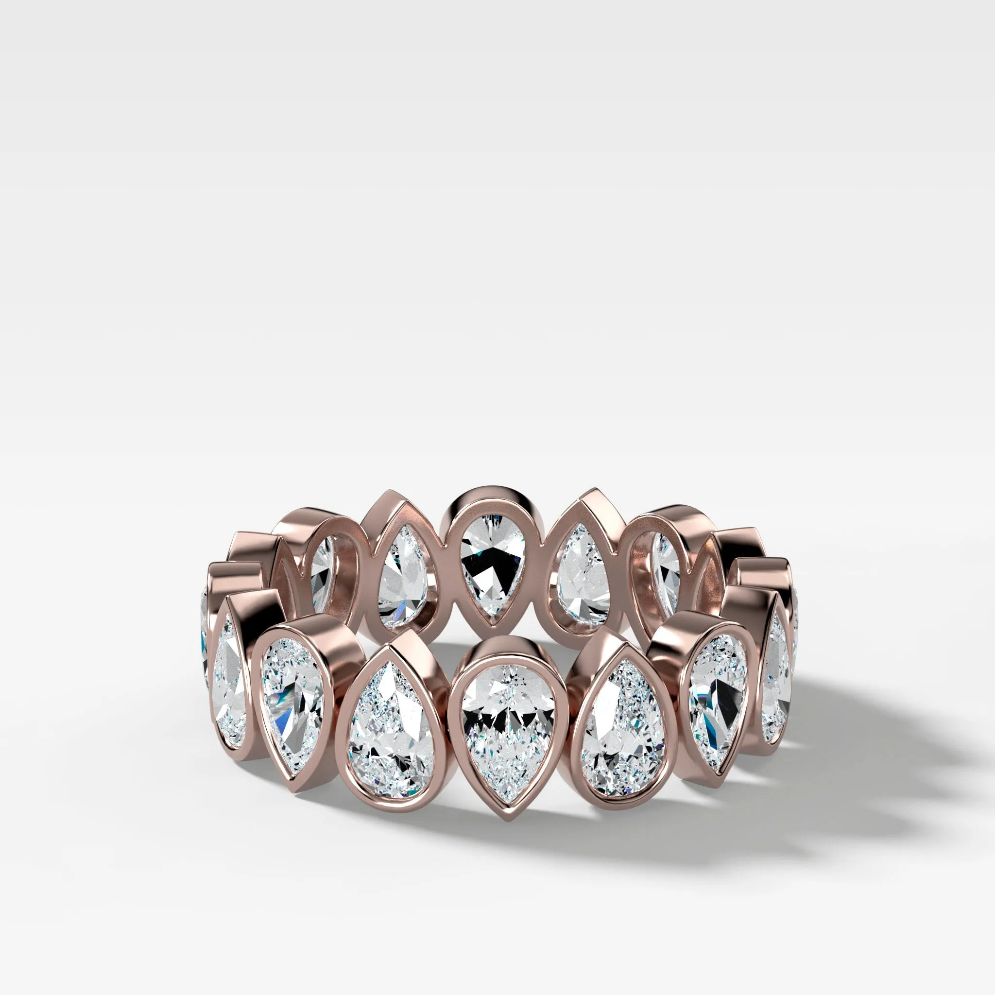 Midi Bezel Set Eternity Band With Alternating Pear Cuts