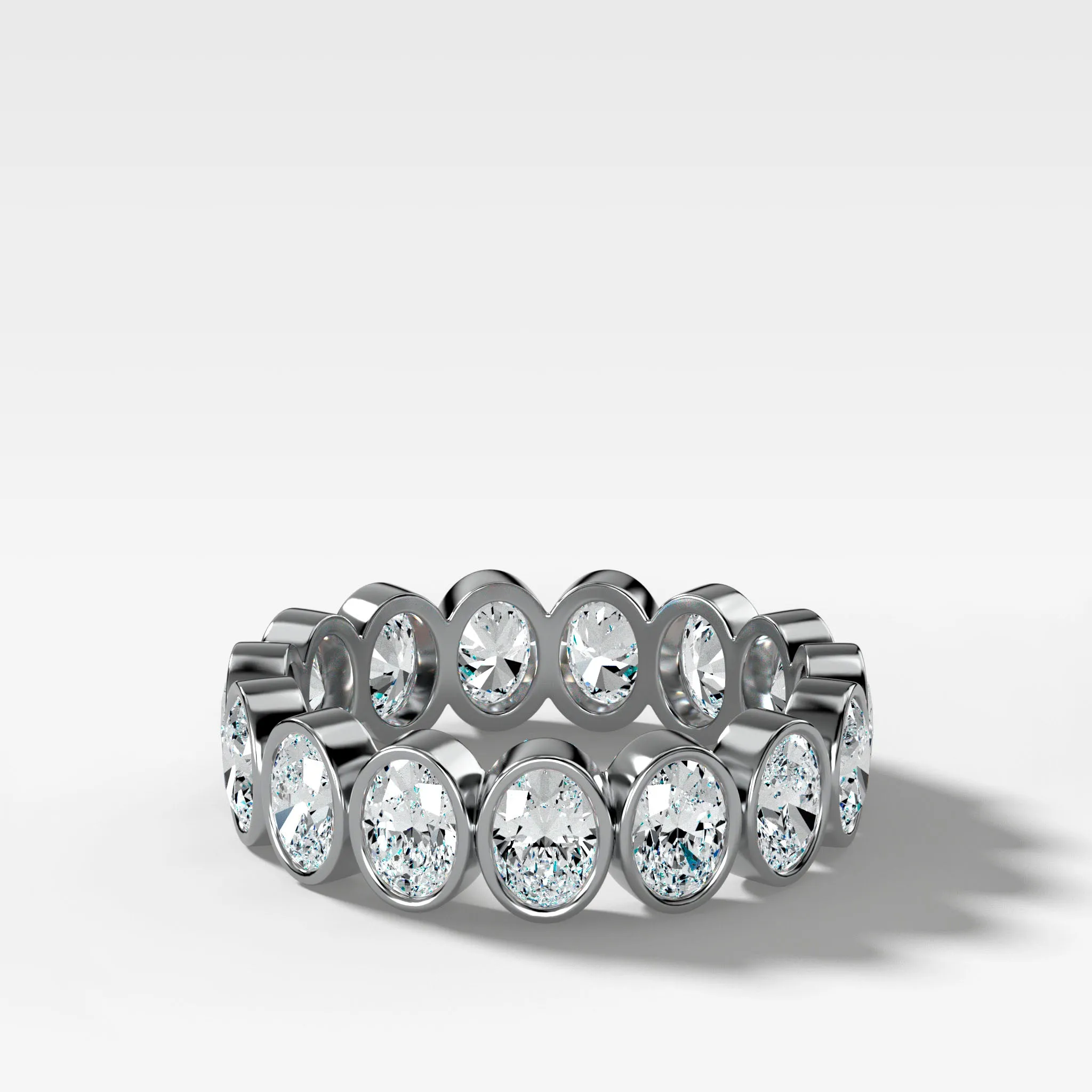 Midi Bezel Set Eternity Band With Oval Cuts