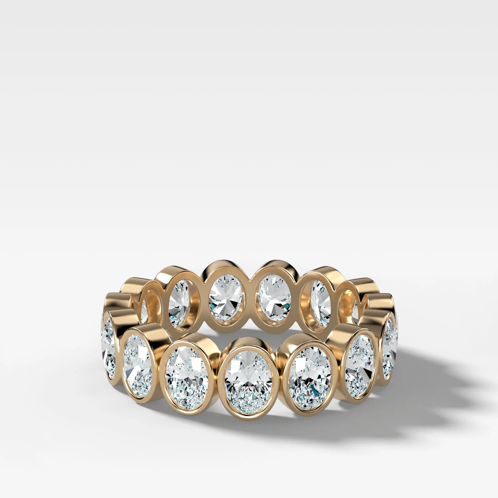 Midi Bezel Set Eternity Band With Oval Cuts