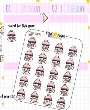 Mimi Comfort Positive Motivational Words Planner Stickers (M170)
