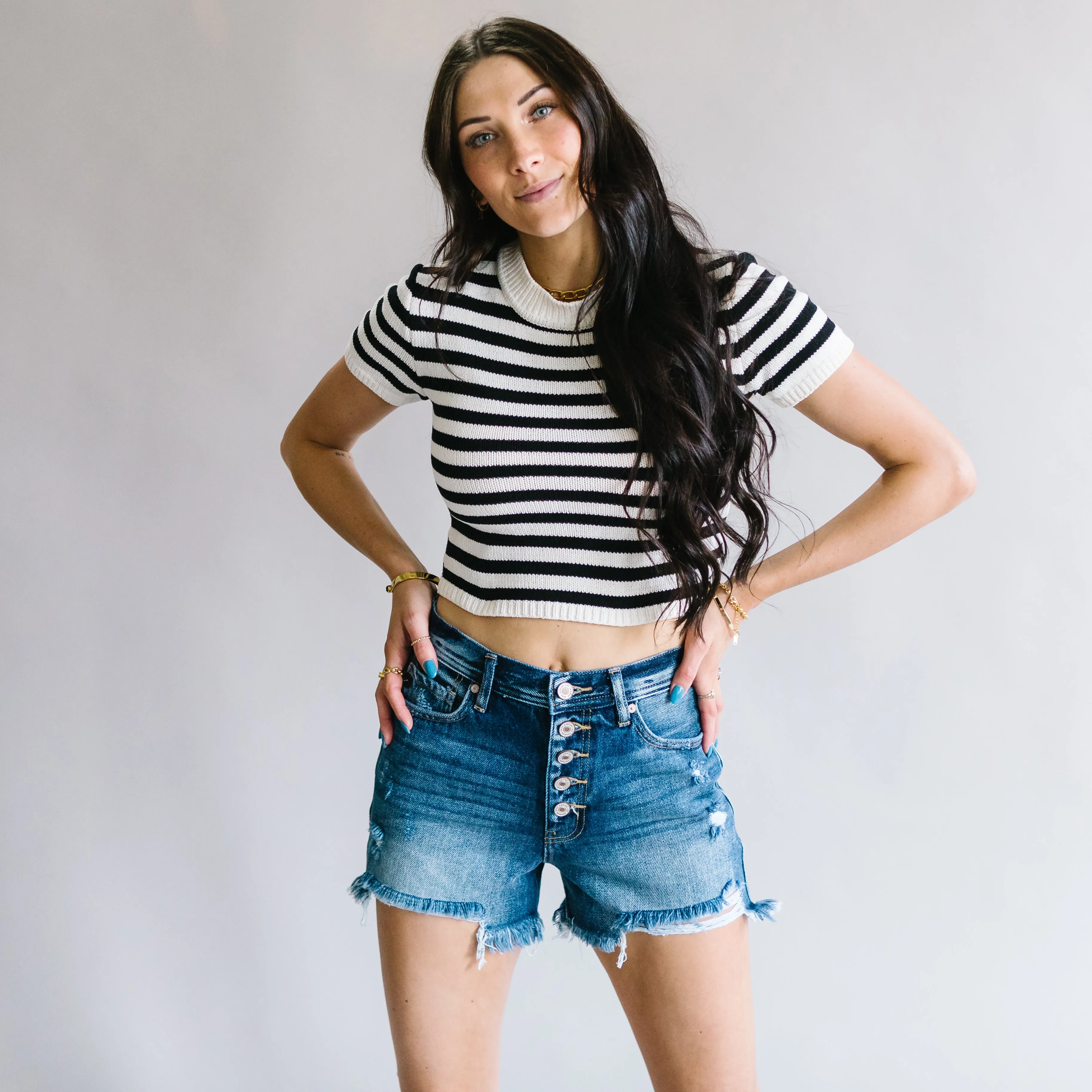 Mirrorball Destructed Mom Shorts by Kancan