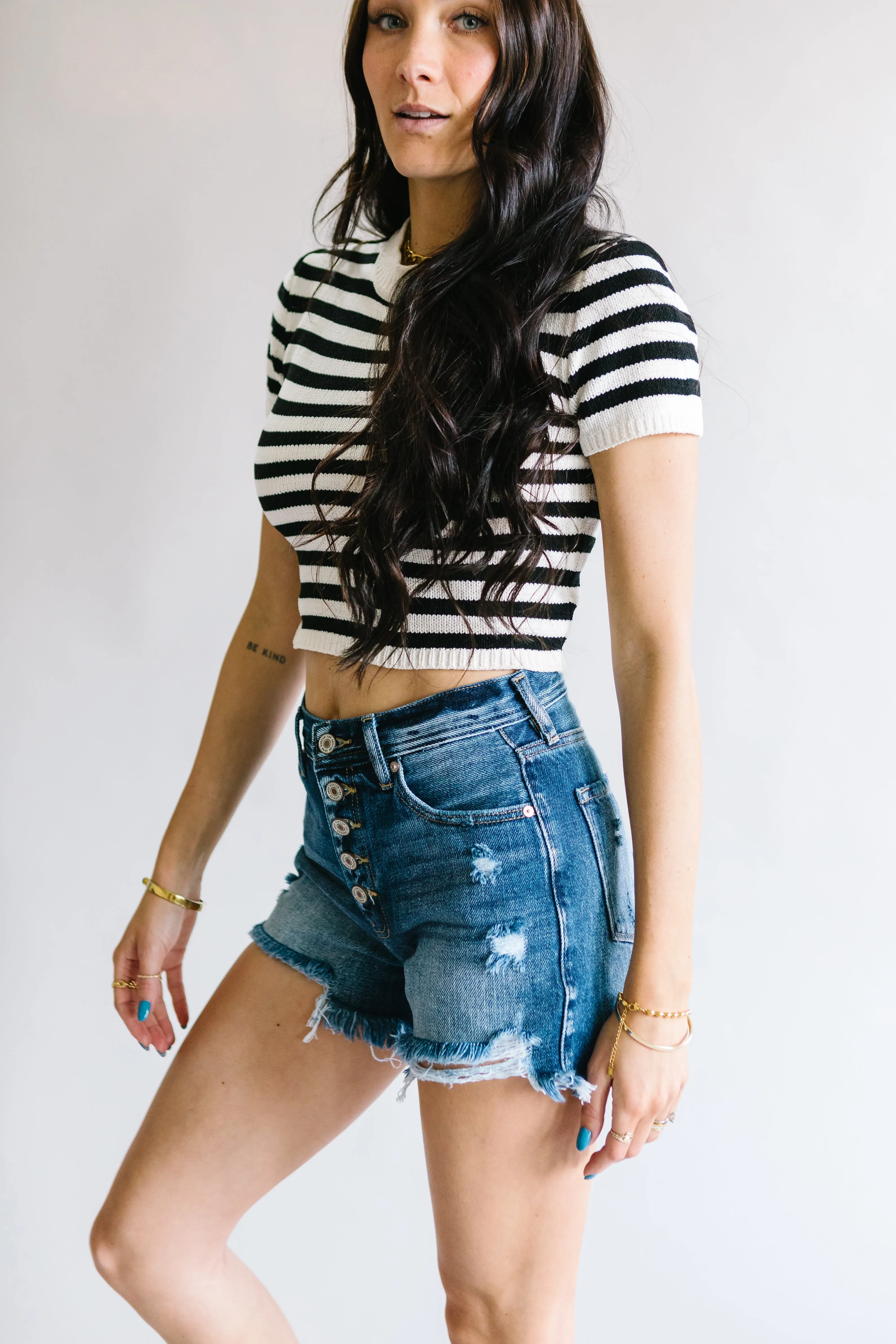 Mirrorball Destructed Mom Shorts by Kancan