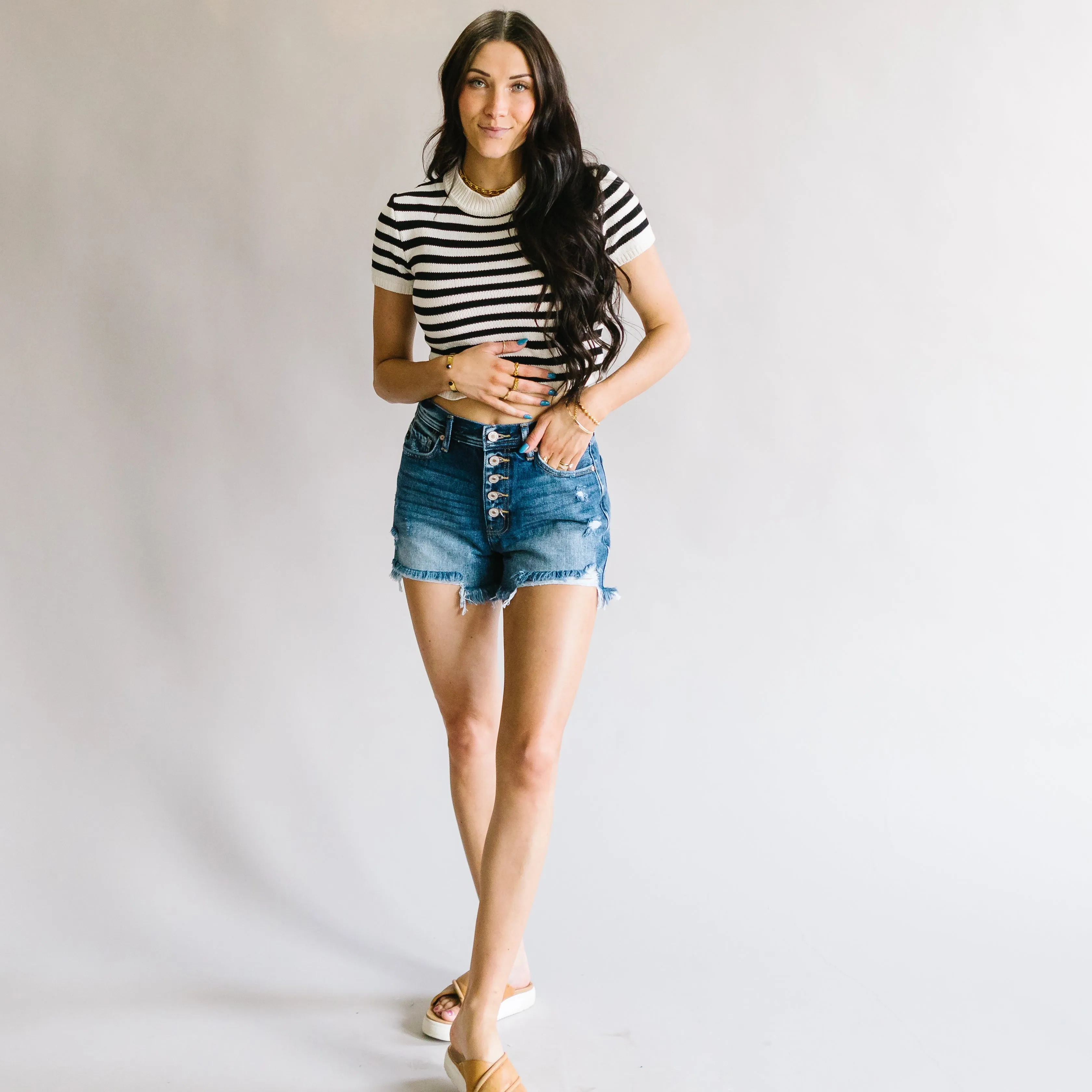 Mirrorball Destructed Mom Shorts by Kancan