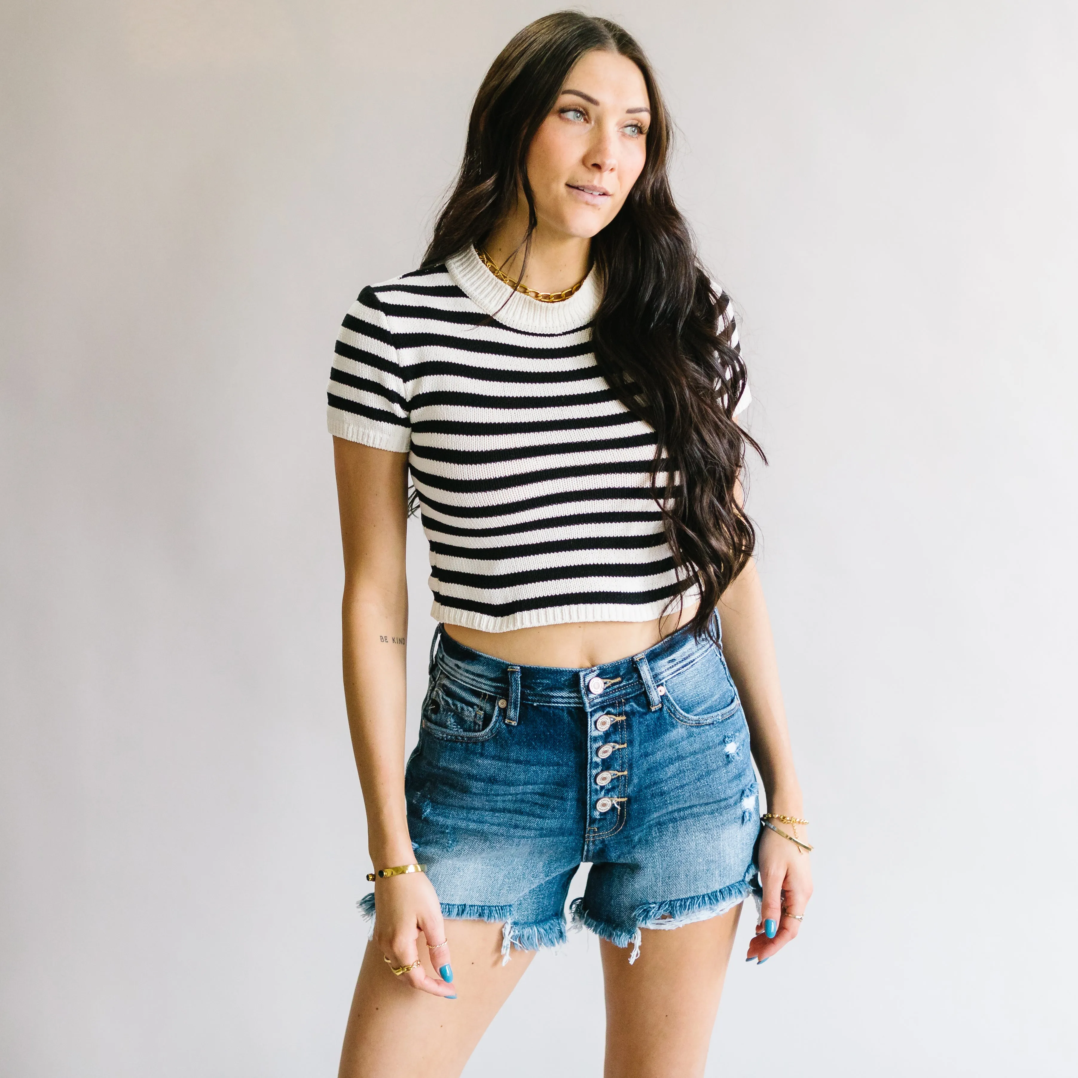 Mirrorball Destructed Mom Shorts by Kancan