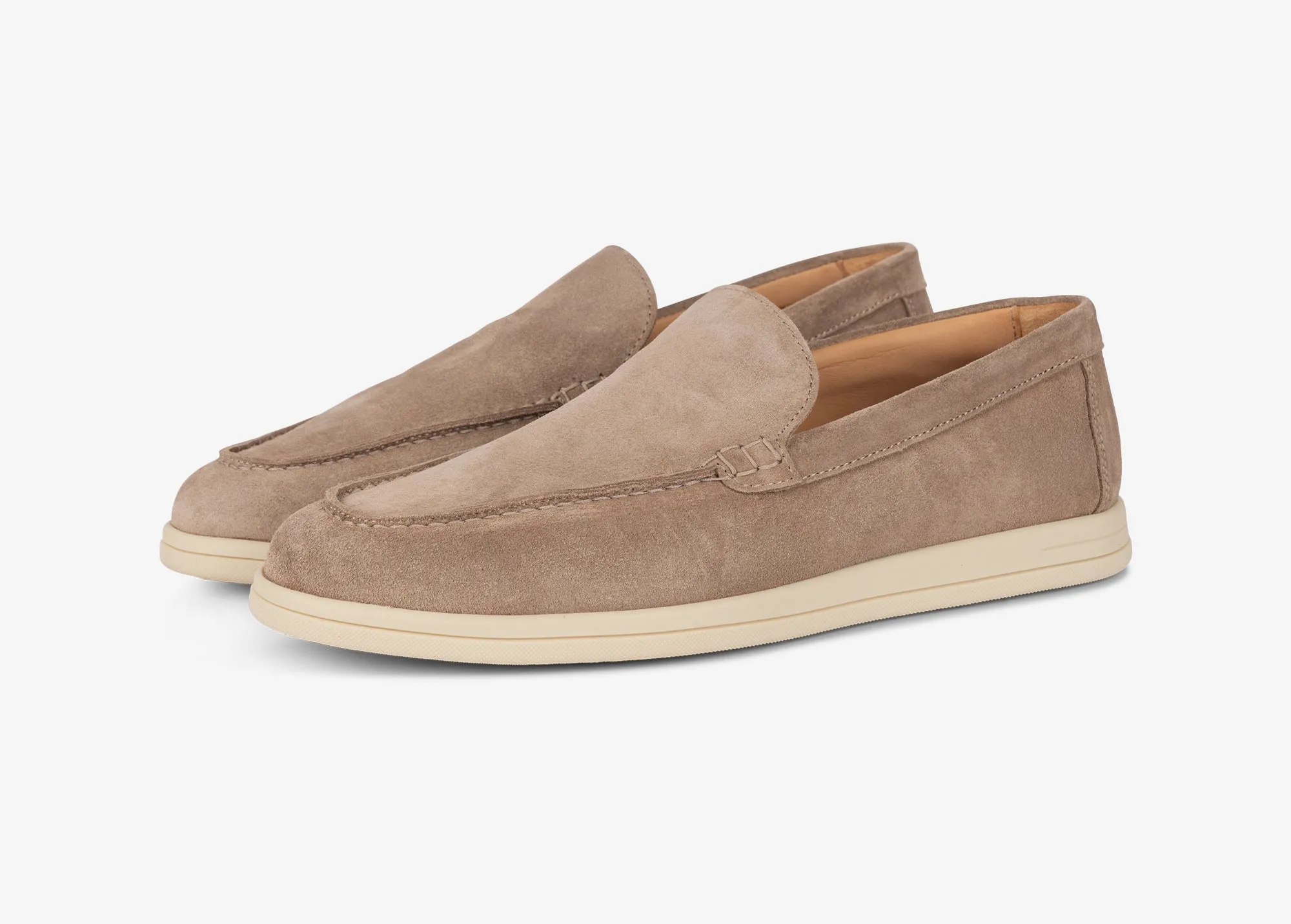 Mocassino in suede beige