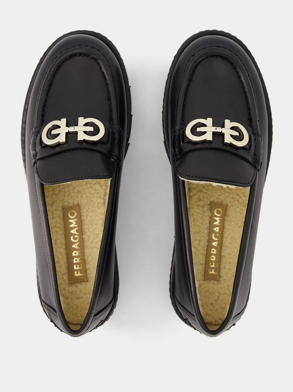 Moccasin with Gancini Ornament and Wool Lining