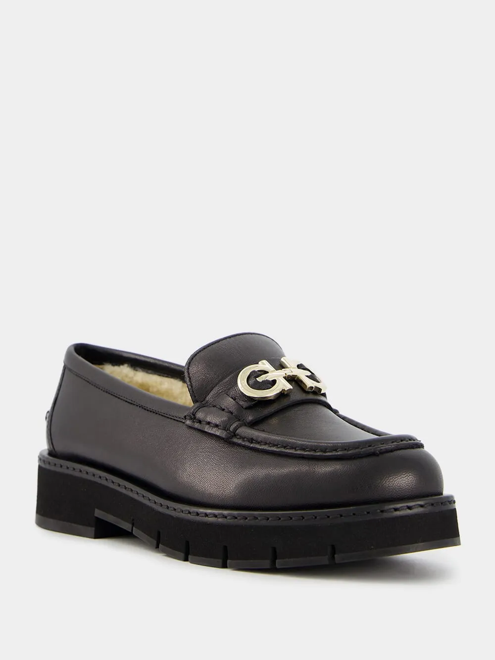 Moccasin with Gancini Ornament and Wool Lining