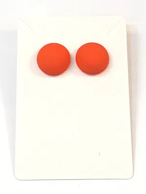 Mod Dot Earrings Matte Orange
