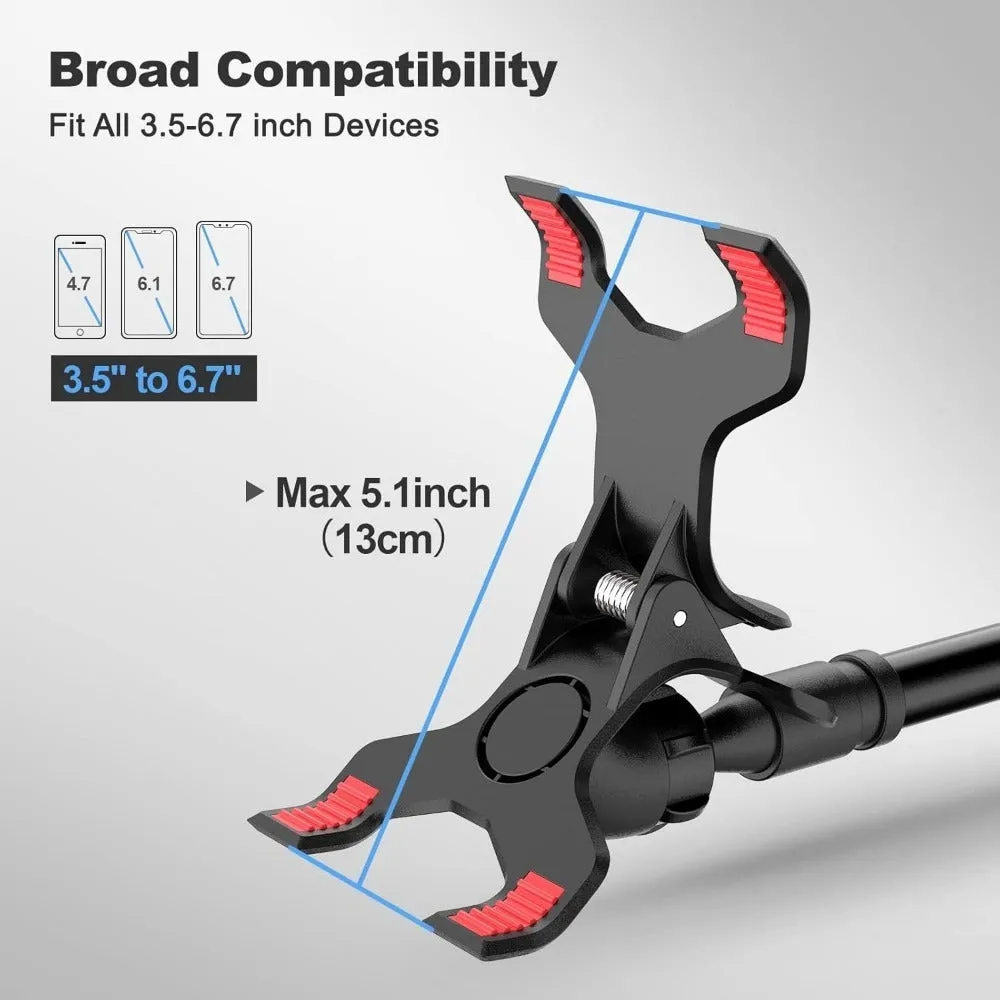 Newest Gooseneck Phone Holder 31in Long Flexible Lazy Arm Clip Adjustable Overhead Phone Mount For Phone