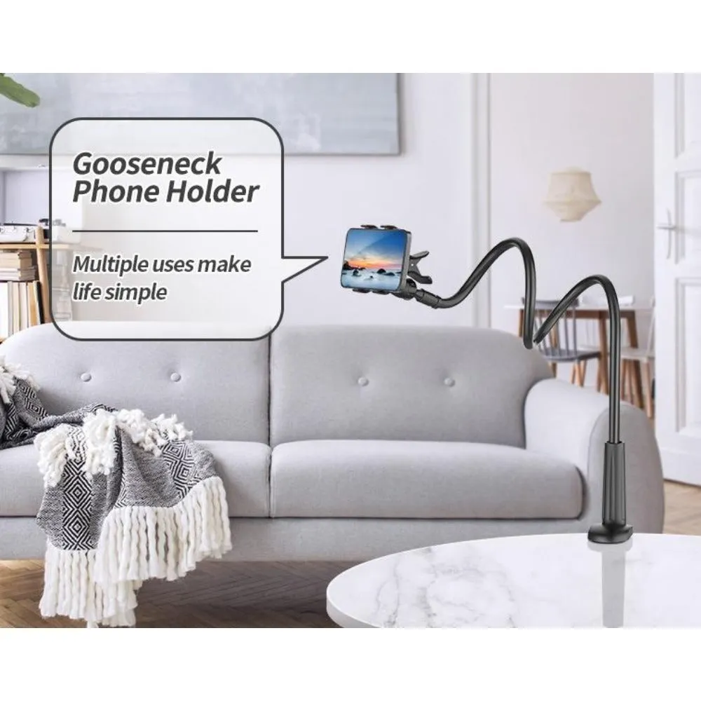 Newest Gooseneck Phone Holder 31in Long Flexible Lazy Arm Clip Adjustable Overhead Phone Mount For Phone