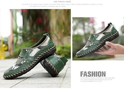 NXY Men's Casual Summer Shoes Mesh Water Slip-On Loafers Flat Slipper