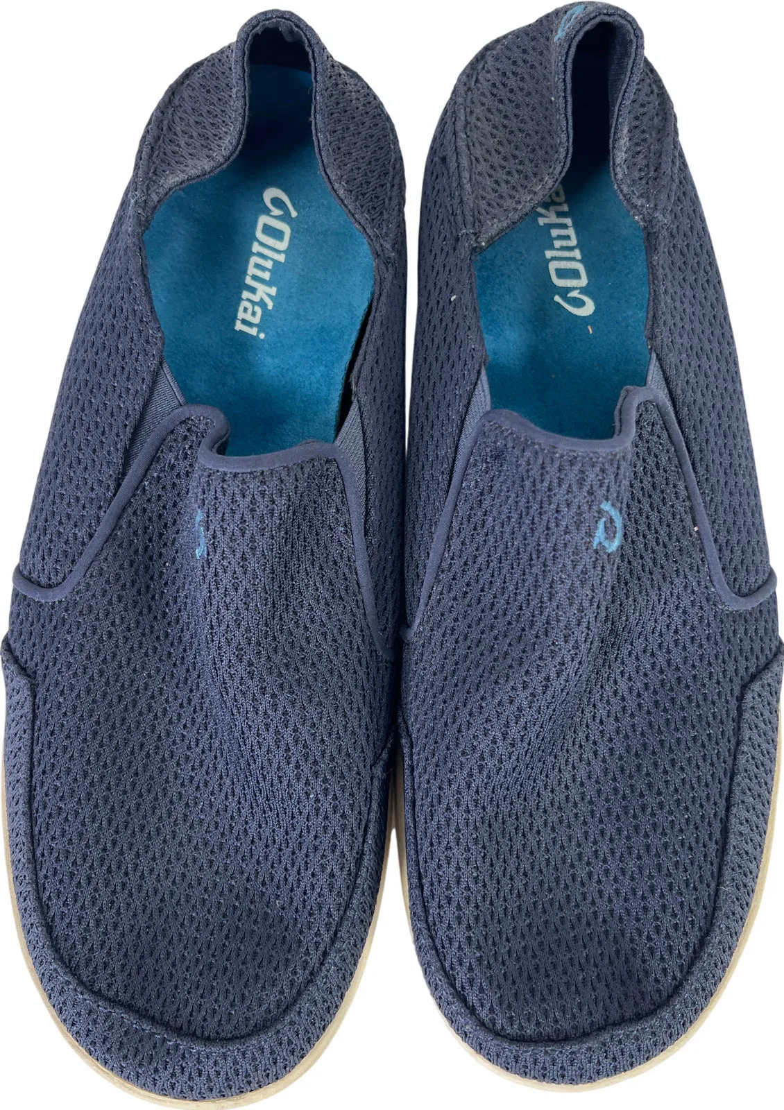 Olukai Men’s Blue Nohea Mesh Slip On Loafer Shoes - 10