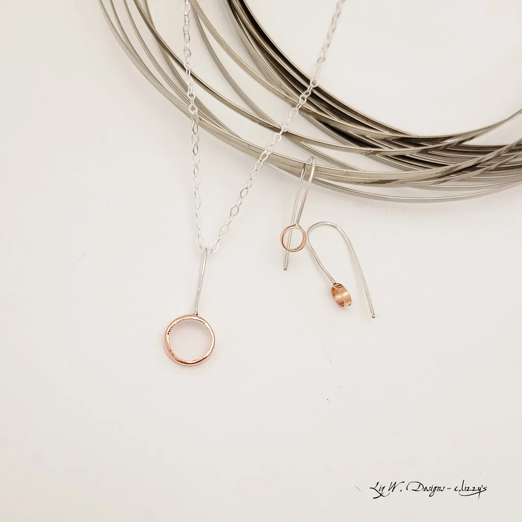 Open Circle Minimalist in Copper - Earrings