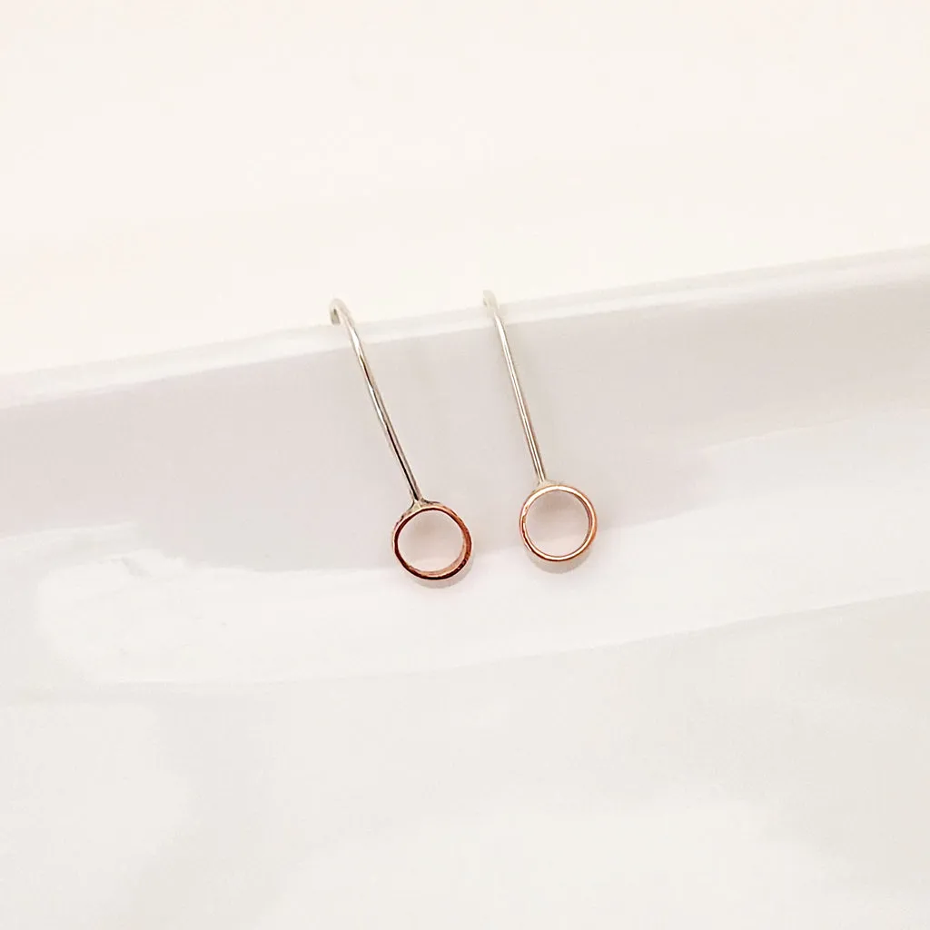 Open Circle Minimalist in Copper - Earrings