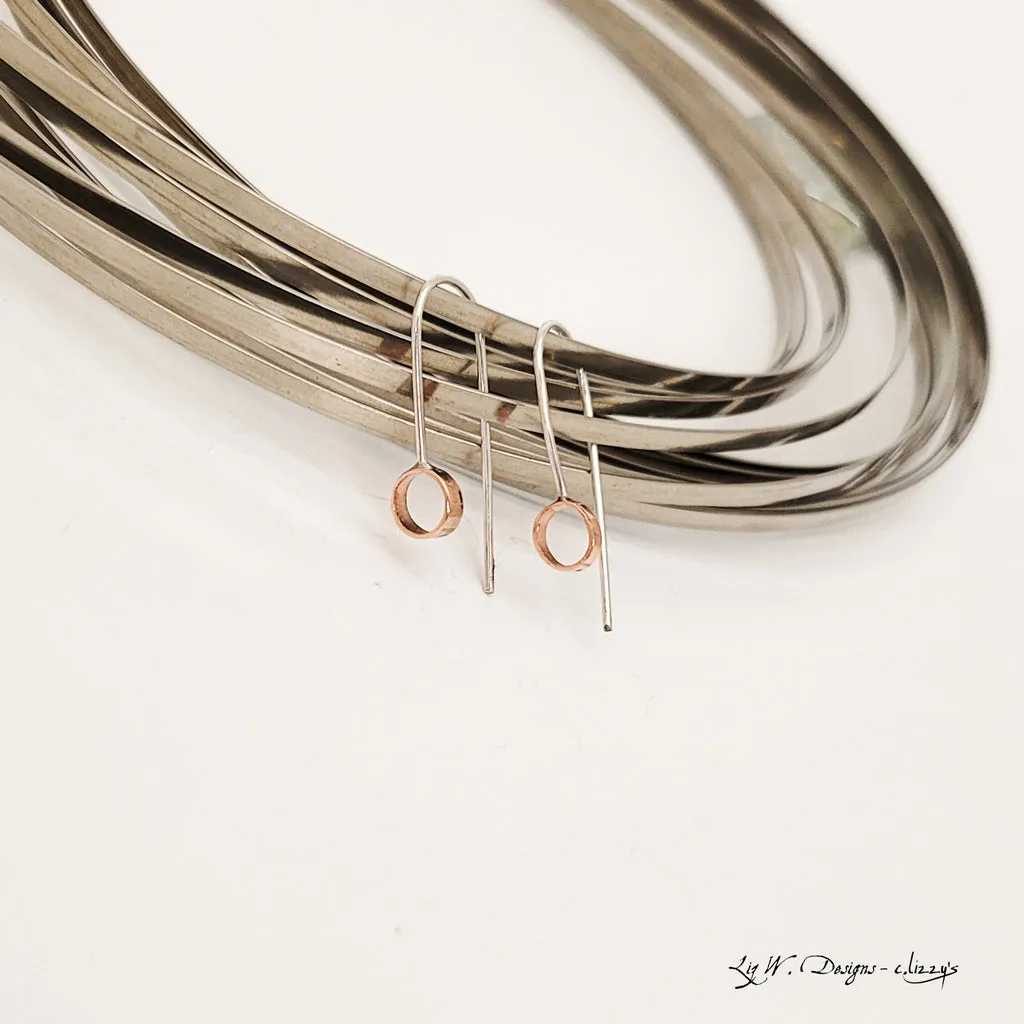 Open Circle Minimalist in Copper - Earrings