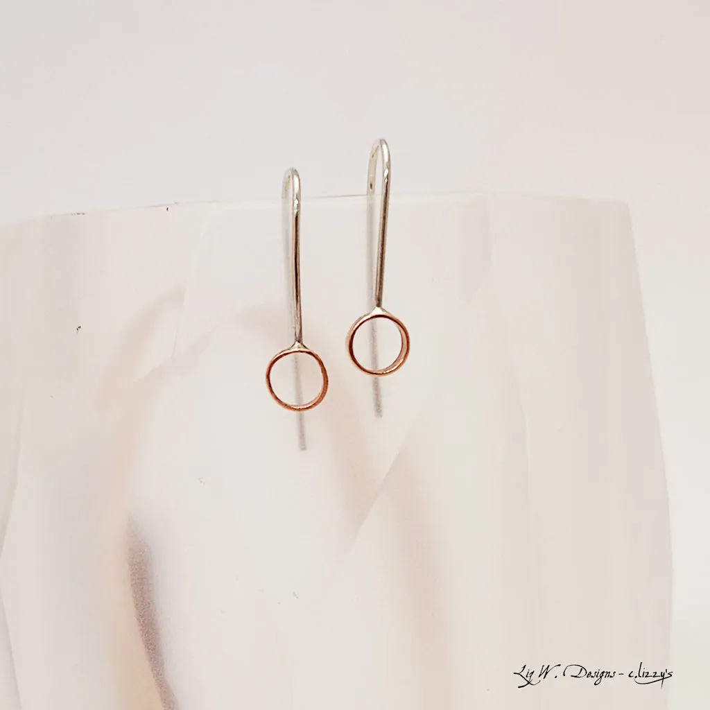 Open Circle Minimalist in Copper - Earrings