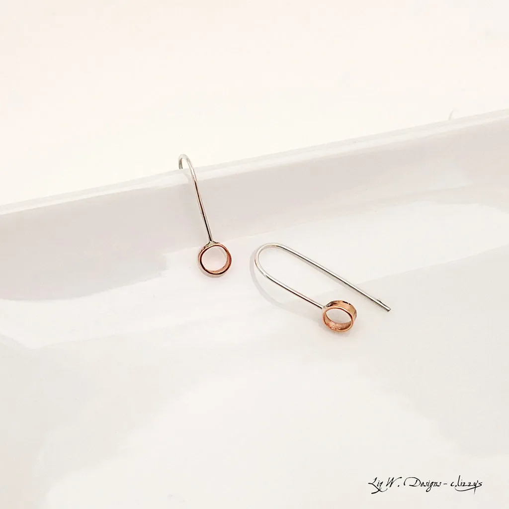 Open Circle Minimalist in Copper - Earrings