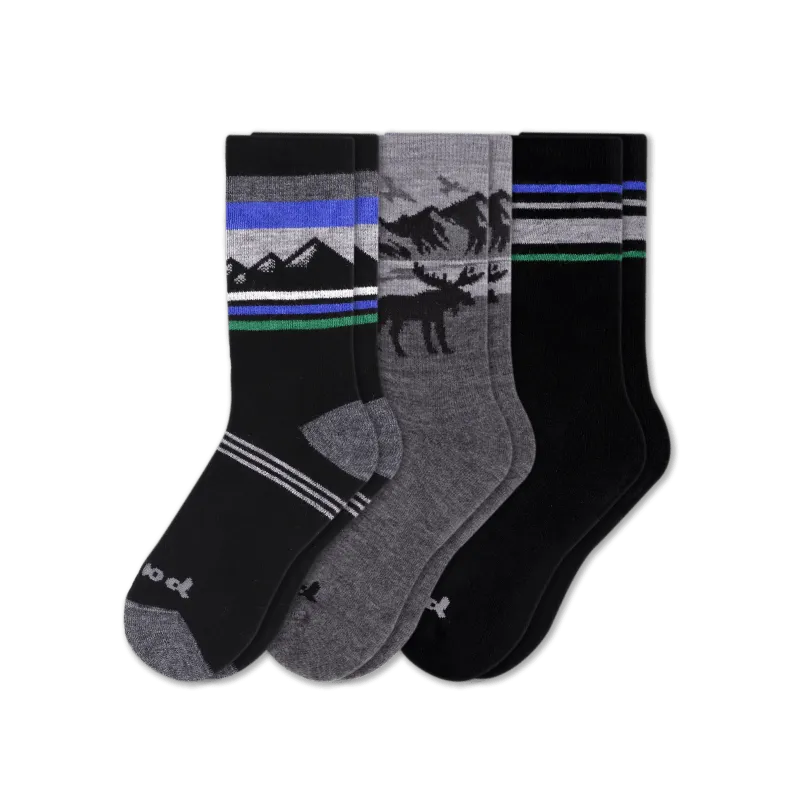 Pacas Mens Alpaca Crew Socks 3-Pack