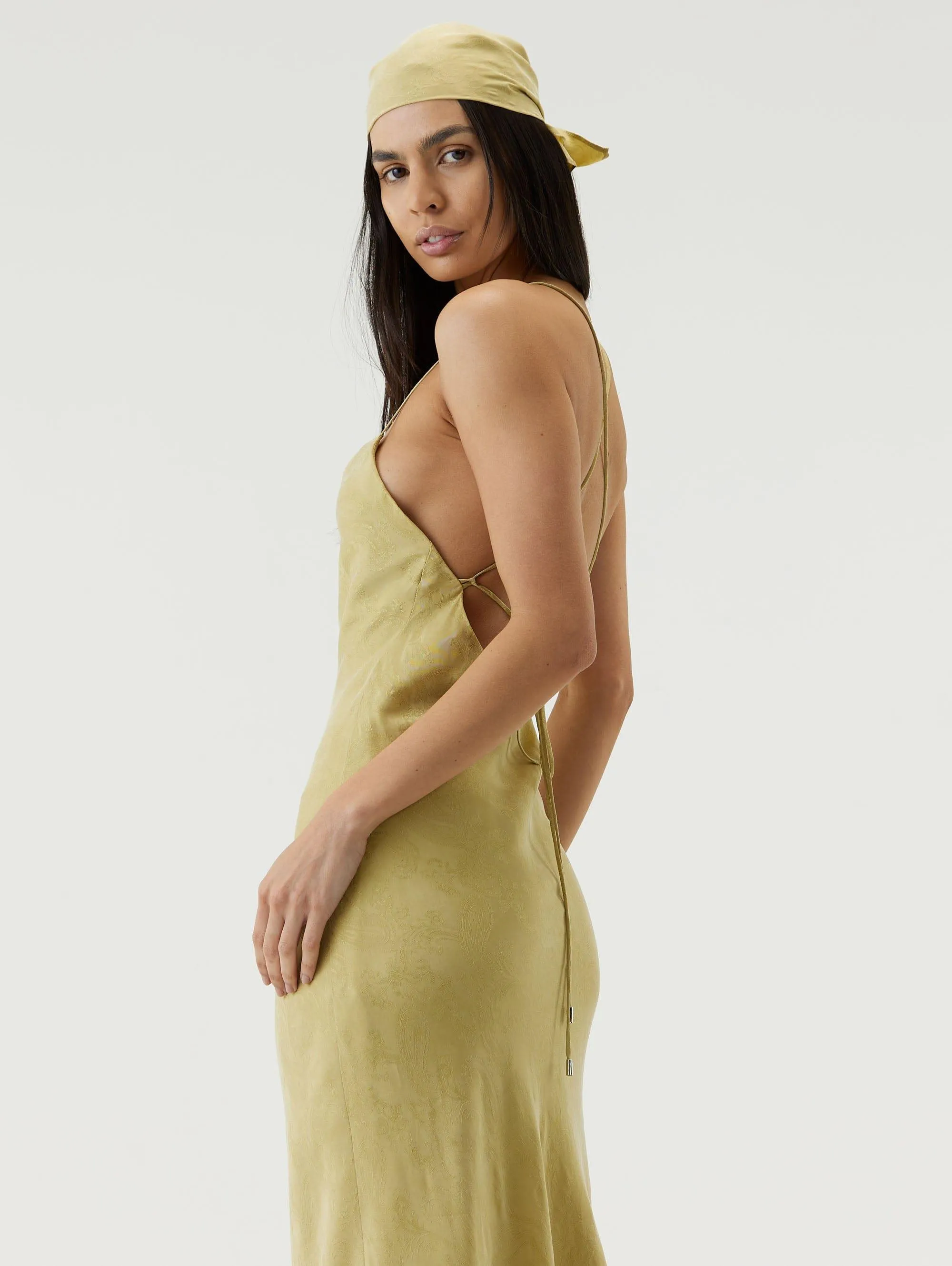 PAISLEY BIAS SLIP DRESS | PEAR