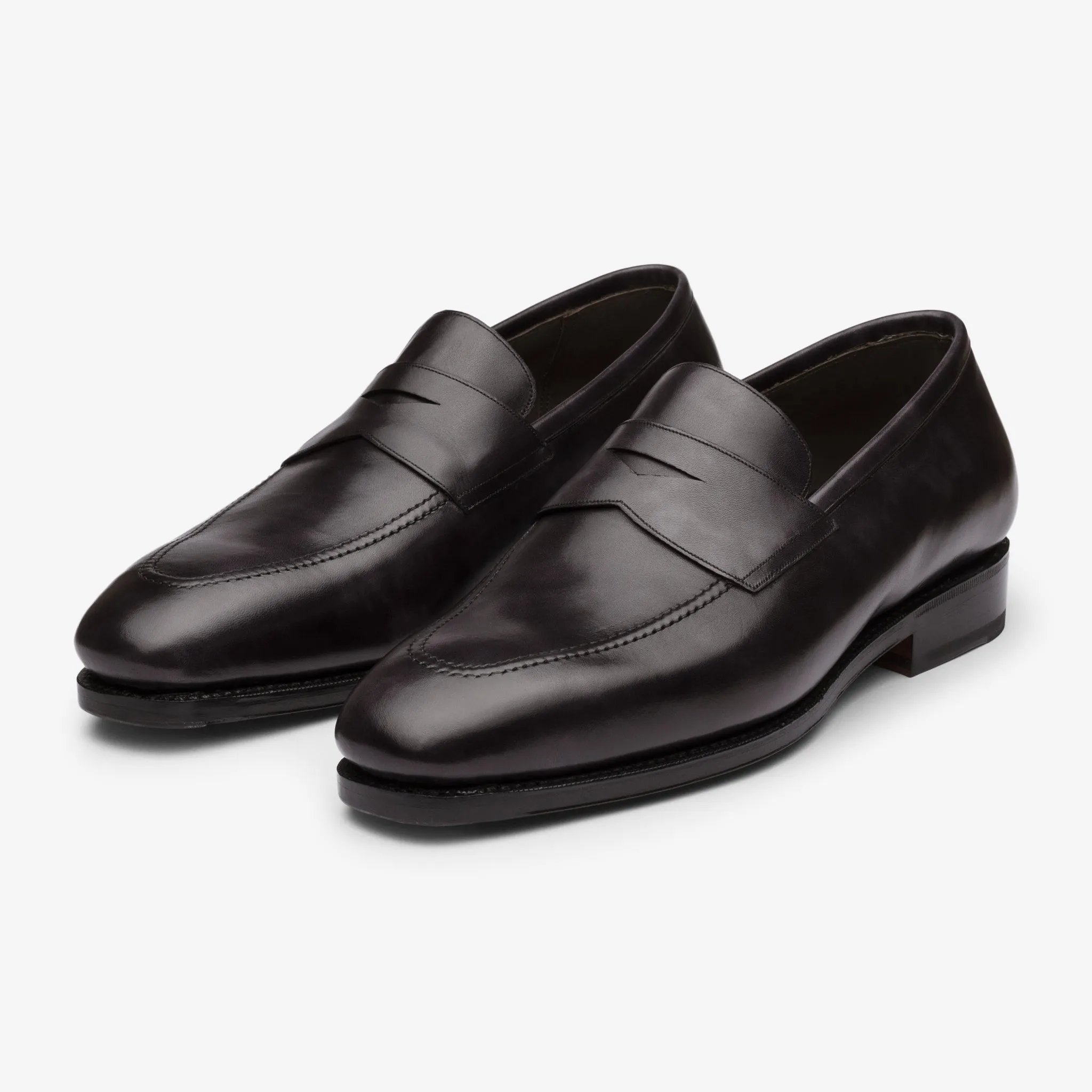 Penny Loafer - Black Museum calf - Deer Last