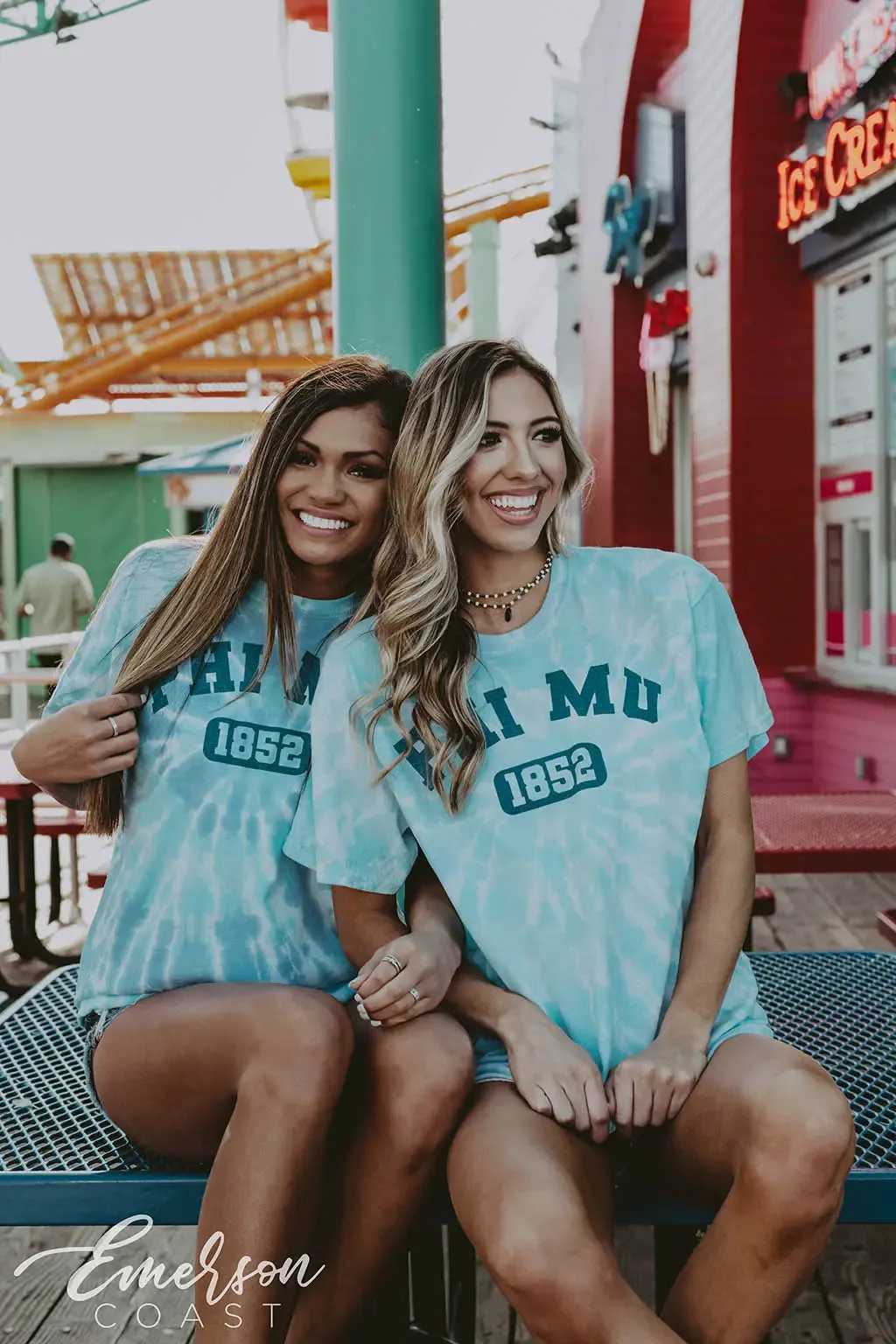 Phi Mu Blue Tie Dye Tee