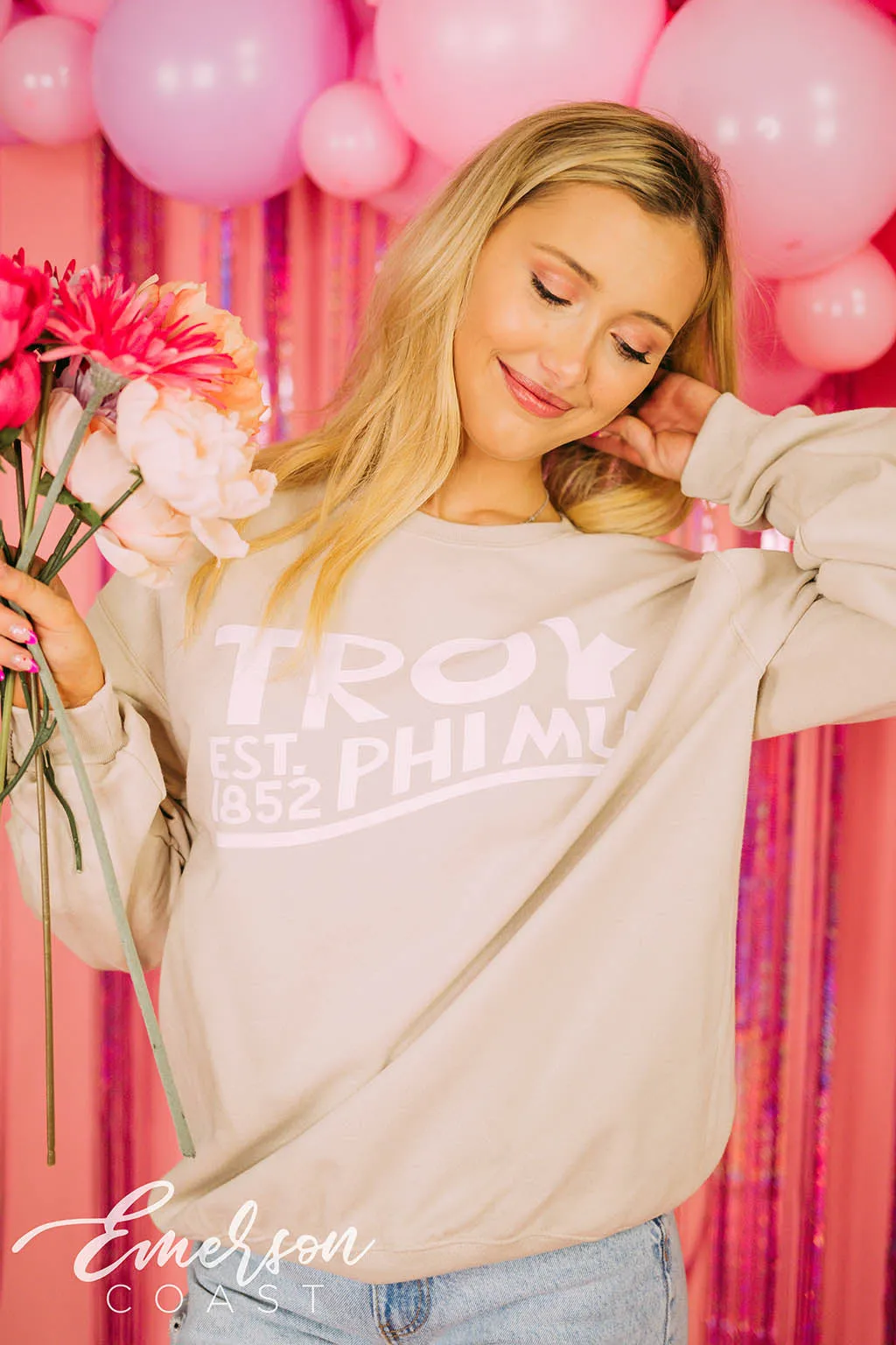 Phi Mu Established 1852 Sand Sweatshirt