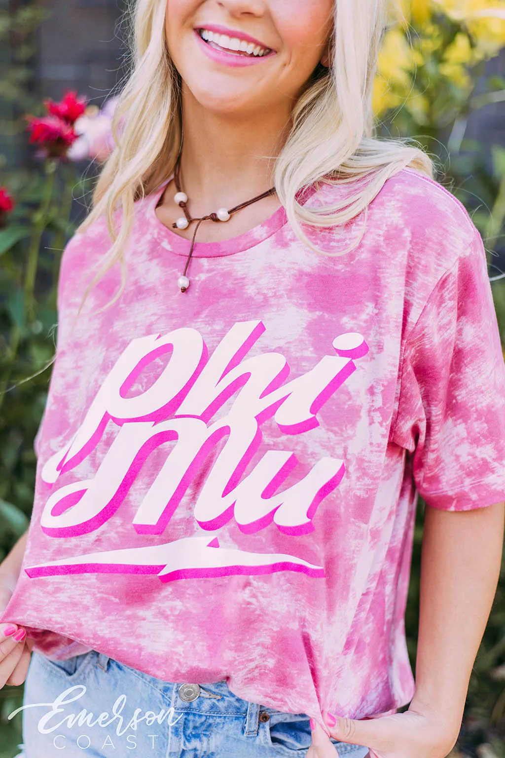 Phi Mu Pink Tie Dye Tee